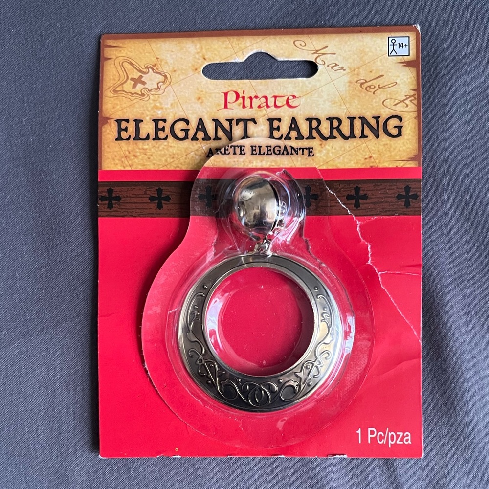 Pirate - clip on hoop earring